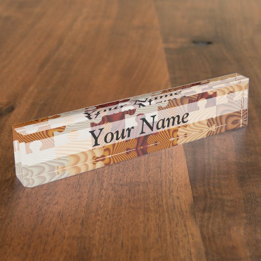 Houten puzzel naambordje (Zijkant)