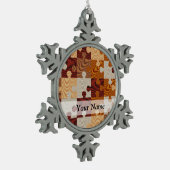 Houten puzzel tin sneeuwvlok ornament (Links)