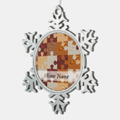 Houten puzzel tin sneeuwvlok ornament (Rechts)