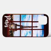 Houten raam met uitzicht op Eiffeltoren, Parijs Case-Mate iPhone Case (Achterkant (horizontaal))