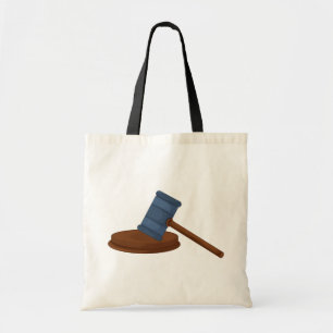 Houten rechter hamer rechtbank tote bag
