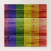 Houten regenboog pride vlag legpuzzel (Horizontaal)