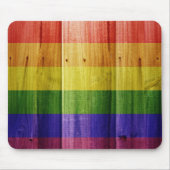 Houten regenboog pride vlag muismat (Voorkant)