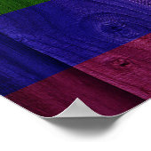 Houten regenboog pride vlag poster (Hoek)