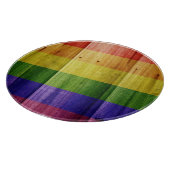 Houten regenboog pride vlag snijplank (Hoek)