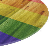 Houten regenboog pride vlag snijplank (Hoek)