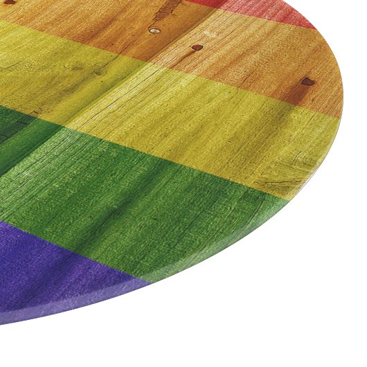 Houten regenboog pride vlag snijplank (Hoek)