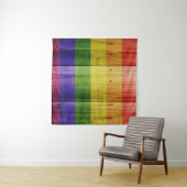 Houten regenboog pride vlag wandkleed (In Situ (horizontaal))