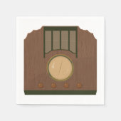 Houten Retro Radio Papier servetten (Voorkant)