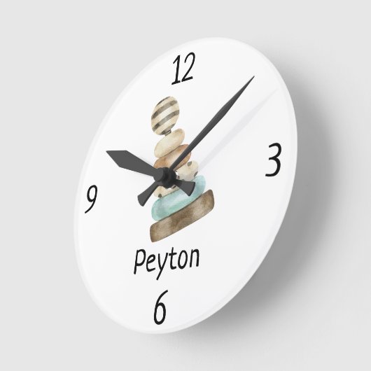  Houten Ring Stack Speelgoed 8-in Kwekerij Ronde Klok (Hoek)