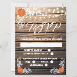 Houten Roestige Kant RSVP Kaarten
