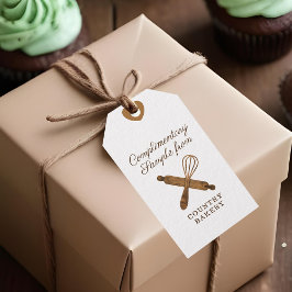 Houten Rolling Pin & Whisk Bakkerij Monster Cadeaulabel