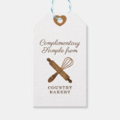 Houten Rolling Pin & Whisk Bakkerij Monster Cadeaulabel (Voorkant)