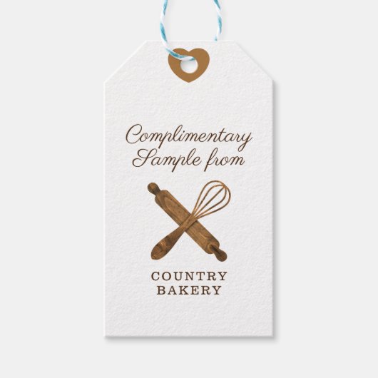 Houten Rolling Pin & Whisk Bakkerij Monster Cadeaulabel (Voorkant)