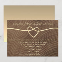 Houten Romantische Trouwkaart