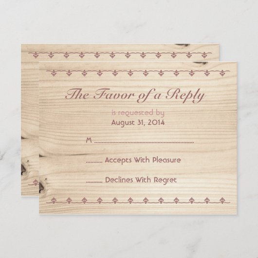 Houten RSVP (Voorkant / Achterkant)