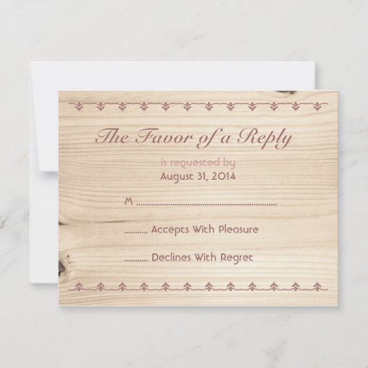 Houten RSVP Kaartje (Voorkant)