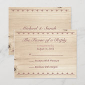 Houten RSVP Kaartje (Voorkant / Achterkant)