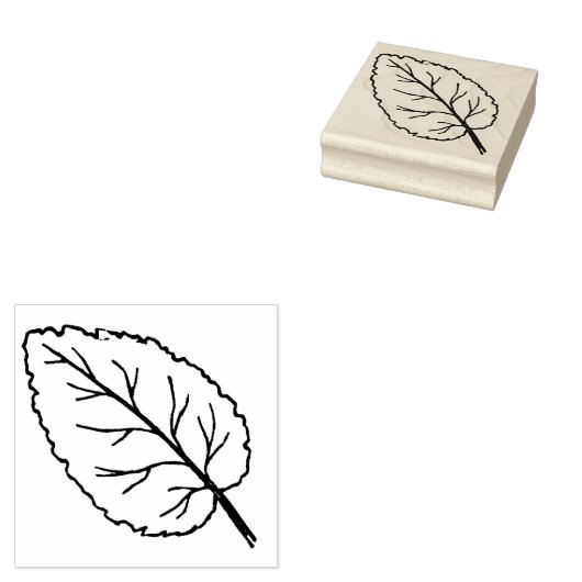 Houten rubberen stempel - Enkelzure kersen Leaf (Gestempeld)