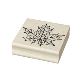 Houten rubberen stempel - Maple Leaf