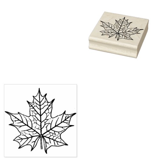 Houten rubberen stempel - Maple Leaf (Gestempeld)