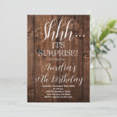 Houten Rustiek en Wit Verrassingsverjaardagsfeestj Kaart (Staand voorkant)