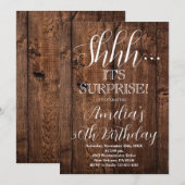 Houten Rustiek en Wit Verrassingsverjaardagsfeestj Kaart (Voorkant / Achterkant)