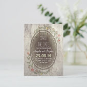 Houten rustiek land Save the date briefkaarten (Staand voorkant)