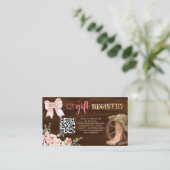 Houten Rustieke Bloem Cadeauregister Informatiekaartje (Staand voorkant)