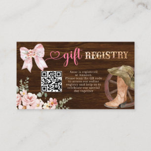 Houten Rustieke Bloem Cadeauregister Informatiekaartje