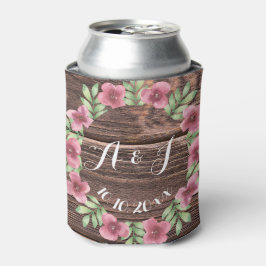 Houten Rustieke bloemen monogram koelboxxen Blikjeskoeler