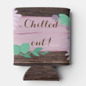 Houten Rustieke bloemen monogram koelboxxen Blikjeskoeler (Achterkant)