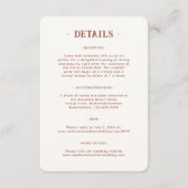 Houten Rustieke Bruiloft Details Hotel Accommodati Informatiekaartje (Voorkant)