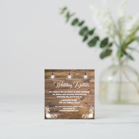 Houten Rustieke Kant Behuizing Kaarten (Staand voorkant)