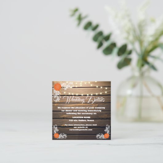 Houten Rustieke Kant Behuizing Kaarten (Staand voorkant)