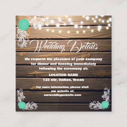 Houten Rustieke Kant Behuizing Kaarten (Voorkant)