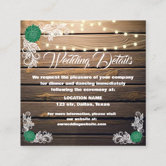 Houten Rustieke Kant Behuizing Kaarten (Voorkant)