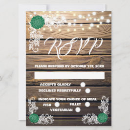 Houten Rustieke Kant RSVP Kaarten