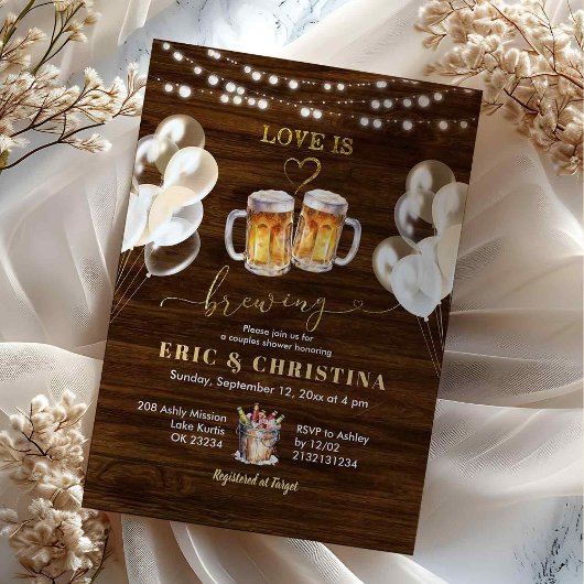 Houten Rustieke Liefde Bruist Koppels Borrel Kaart