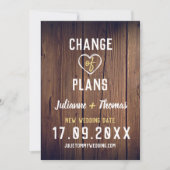 Houten Rustieke Persoonlijke Script Wijziging van Save The Date (Voorkant)