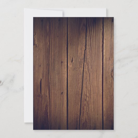 Houten Rustieke Persoonlijke Script Wijziging van Save The Date (Achterkant)