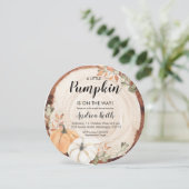 Houten Rustieke Pompoen Baby shower Invitation Kaart (Staand voorkant)