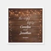 Houten Rustieke Slingerlichten De Nacht Voor De Br Servet (Voorkant)