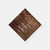 Houten Rustieke Slingerlichten De Nacht Voor De Br Servet (Hoek)