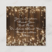 Houten Rustieke Slingerlichten Huwelijk Dankbrief Informatiekaartje (Achterkant)