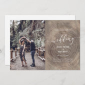 Houten rustieke trouw uitnodiging fotokaart (Voorkant / Achterkant)