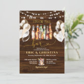 Houten Rustieke Voorraad de Bar Couples Douche Kaart (Staand voorkant)