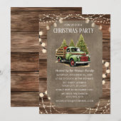 Houten Rustieke Vrachtwagen Kerst Party Diner Kaart (Voorkant / Achterkant)