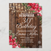 Houten Rustieke Winter Verrassing 30e Verjaardag Kaart (Voorkant / Achterkant)