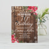 Houten Rustieke Winter Verrassing 70e Verjaardag Kaart (Staand voorkant)